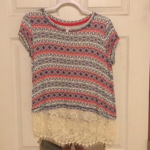 Xhilaration Multicolored Short Sleeve Shirt